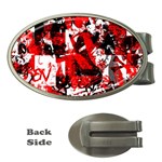 Red Graffiti Money Clip (Oval)