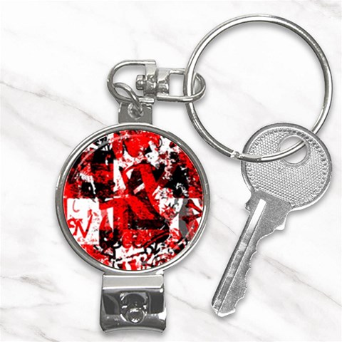 Red Graffiti Nail Clippers Key Chain from ArtsNow.com Front