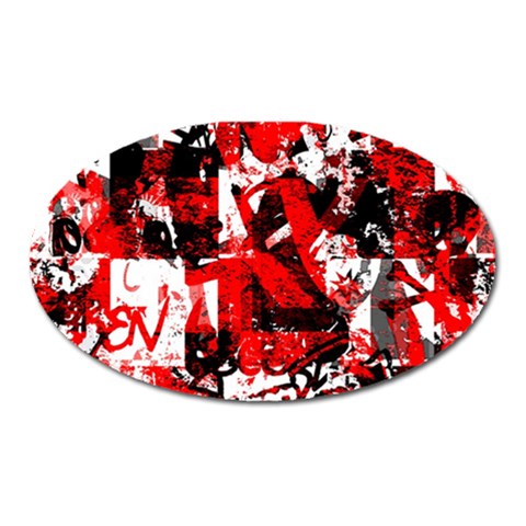 Red Graffiti Magnet (Oval) from ArtsNow.com Front