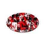 Red Graffiti Sticker Oval (10 pack)