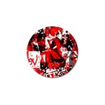 Red Graffiti Golf Ball Marker