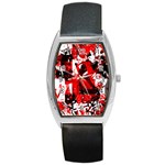 Red Graffiti Barrel Style Metal Watch