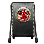 Red Graffiti Pen Holder Desk Clock