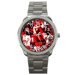 Red Graffiti Sport Metal Watch
