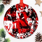 Red Graffiti Round Ornament (Two Sides)