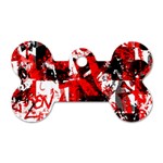 Red Graffiti Dog Tag Bone (One Side)