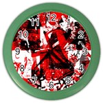 Red Graffiti Color Wall Clock