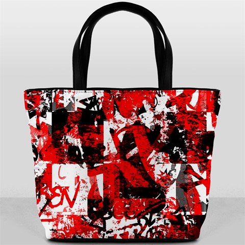 Red Graffiti Bucket Bag from ArtsNow.com Back