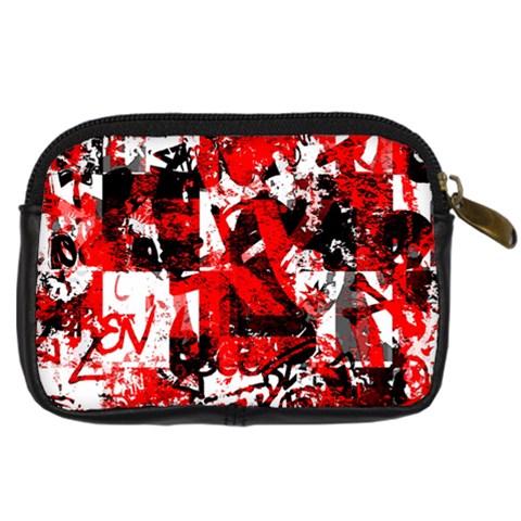 Red Graffiti Digital Camera Leather Case from ArtsNow.com Back