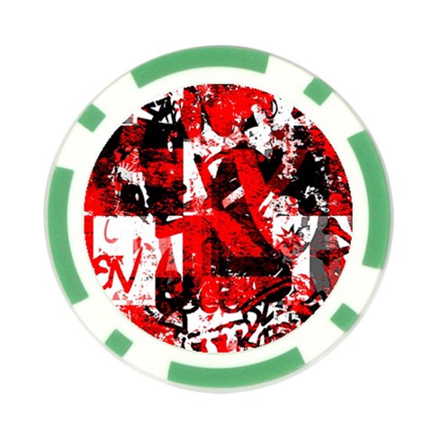 Red Graffiti Poker Chip Card Guard (10 pack) from ArtsNow.com Front