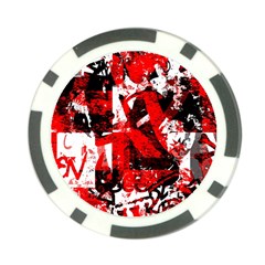 Red Graffiti Poker Chip Card Guard (10 pack) from ArtsNow.com Front