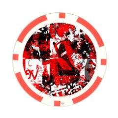 Red Graffiti Poker Chip Card Guard (10 pack) from ArtsNow.com Front