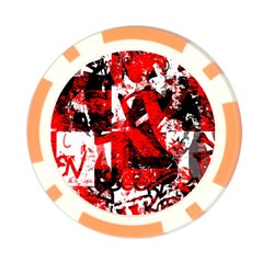 Red Graffiti Poker Chip Card Guard (10 pack) from ArtsNow.com Back