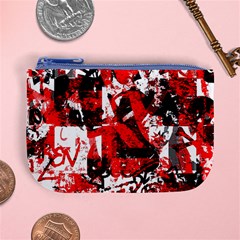 Red Graffiti Mini Coin Purse from ArtsNow.com Front