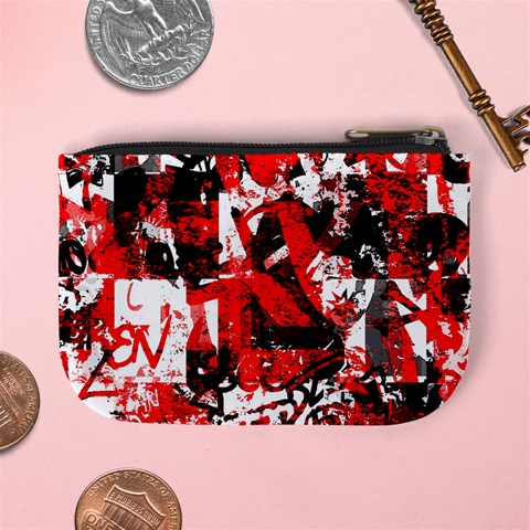 Red Graffiti Mini Coin Purse from ArtsNow.com Back