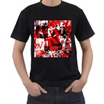 Red Graffiti Men s T-Shirt (Black)
