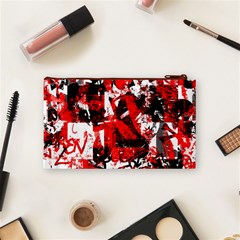 Red Graffiti Cosmetic Bag (Small) from ArtsNow.com Back