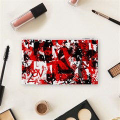 Red Graffiti Cosmetic Bag (Small) from ArtsNow.com Back