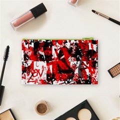 Red Graffiti Cosmetic Bag (Small) from ArtsNow.com Back