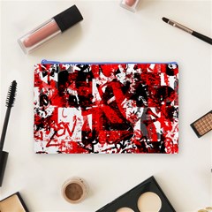 Red Graffiti Cosmetic Bag (Medium) from ArtsNow.com Front