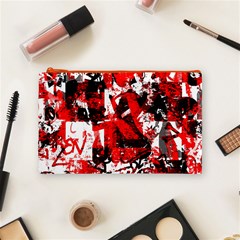 Red Graffiti Cosmetic Bag (Medium) from ArtsNow.com Front