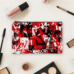 Red Graffiti Cosmetic Bag (Medium) from ArtsNow.com Front