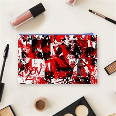 Red Graffiti Cosmetic Bag (Medium) from ArtsNow.com Back