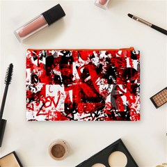 Red Graffiti Cosmetic Bag (Medium) from ArtsNow.com Back