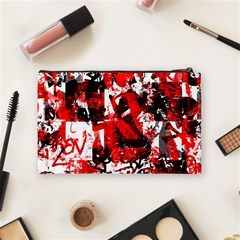 Red Graffiti Cosmetic Bag (Medium) from ArtsNow.com Back