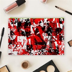 Red Graffiti Cosmetic Bag (Large) from ArtsNow.com Front