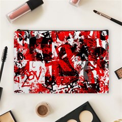 Red Graffiti Cosmetic Bag (Large) from ArtsNow.com Front