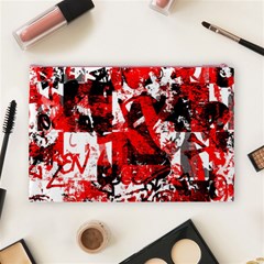 Red Graffiti Cosmetic Bag (Large) from ArtsNow.com Back
