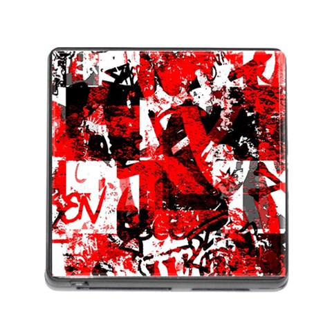 Red Graffiti Memory Card Reader (Square 5 Slot) from ArtsNow.com Front