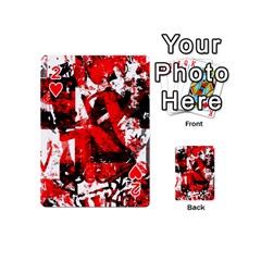 Red Graffiti Playing Cards 54 Designs (Mini) from ArtsNow.com Front - Heart2