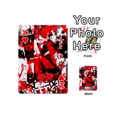 Red Graffiti Playing Cards 54 Designs (Mini) from ArtsNow.com Front - Heart10