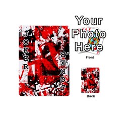 Red Graffiti Playing Cards 54 Designs (Mini) from ArtsNow.com Front - Joker1