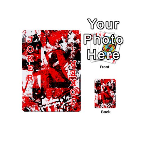 Red Graffiti Playing Cards 54 Designs (Mini) from ArtsNow.com Front - Joker2