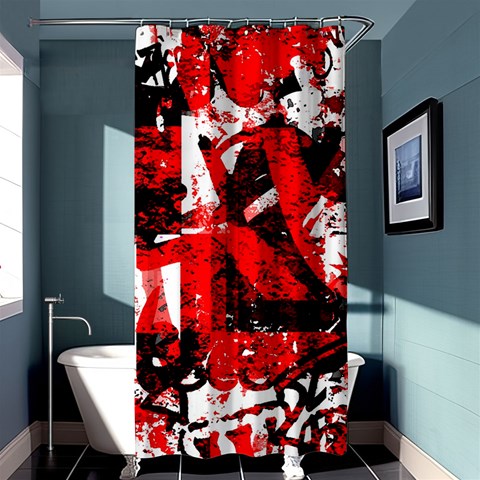 Red Graffiti Shower Curtain 36  x 72  (Stall) from ArtsNow.com Curtain(36 X72 ) - 33.26 x66.24  Curtain(36 X72 )