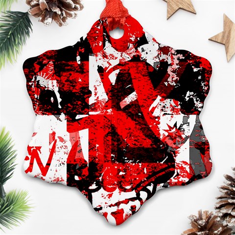 Red Graffiti Ornament (Snowflake) from ArtsNow.com Front
