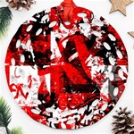 Red Graffiti Round Filigree Ornament (Two Sides)
