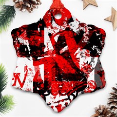 Red Graffiti Snowflake Ornament (Two Sides) from ArtsNow.com Back