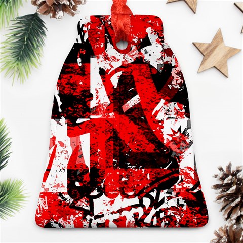 Red Graffiti Bell Ornament (Two Sides) from ArtsNow.com Front