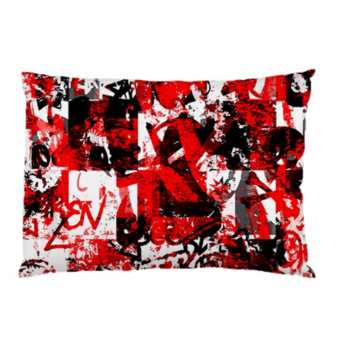 Red Graffiti Pillow Case (Two Sides) from ArtsNow.com Front