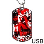 Red Graffiti Dog Tag USB Flash (One Side)