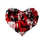 Red Graffiti Standard 16  Premium Heart Shape Cushion 