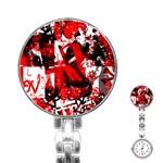 Red Graffiti Stainless Steel Nurses Watch