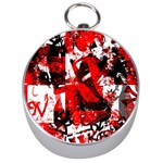 Red Graffiti Silver Compass