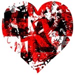 Red Graffiti Wooden Puzzle Heart