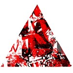 Red Graffiti Wooden Puzzle Triangle