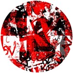 Red Graffiti Wooden Puzzle Round